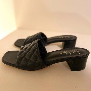 Black Tufted Sandals